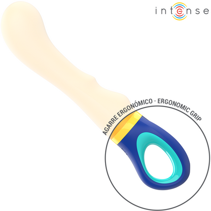 Vibrador INTENSE Shaggy para estimulação do Ponto G na cor amarela.