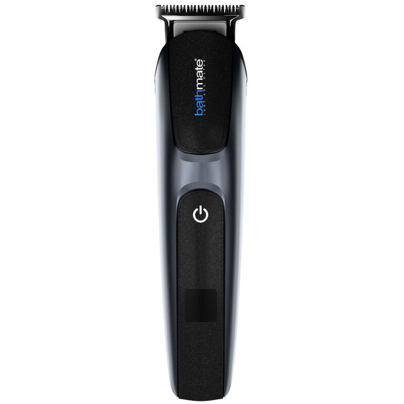 Aparador de precisão BATHMATE Trim 2.0, mostrando seu design elegante e lâminas de aço inoxidável para higiene masculina.