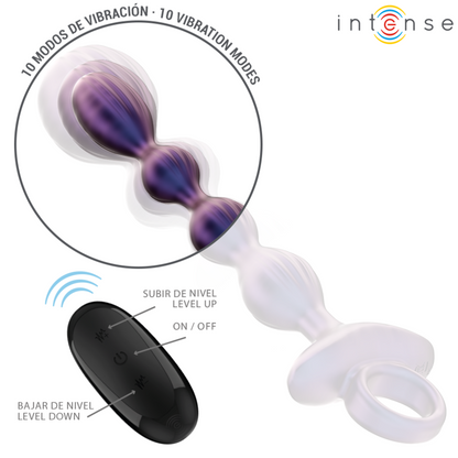 Close-up of the INTENSE Plug Anal Vibratório Jackie com Controle Remoto, showcasing its ergonomic design and body-safe silicone texture.