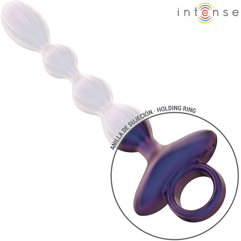 Close-up of the INTENSE Plug Anal Vibratório Jackie com Controle Remoto, showcasing its ergonomic design and body-safe silicone texture.