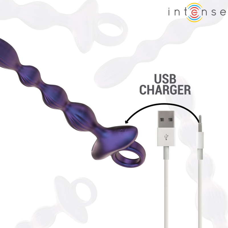 Close-up of the INTENSE Plug Anal Vibratório Jackie com Controle Remoto, showcasing its ergonomic design and body-safe silicone texture.