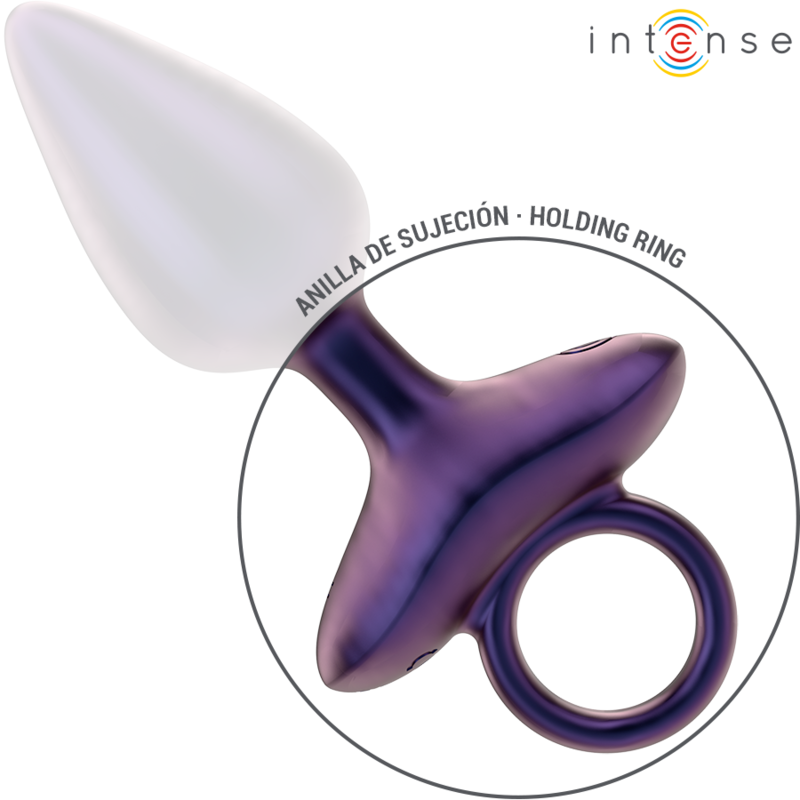 Close-up do Vibrador Anal Plug INTENSE Michael com Controle Remoto, destacando seu design ergonômico e material de silicone.