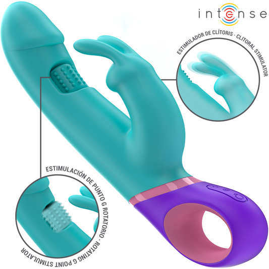 Intense – Monica Rabbit Vibrador com Estimulador G-Spot Rotativo Azul