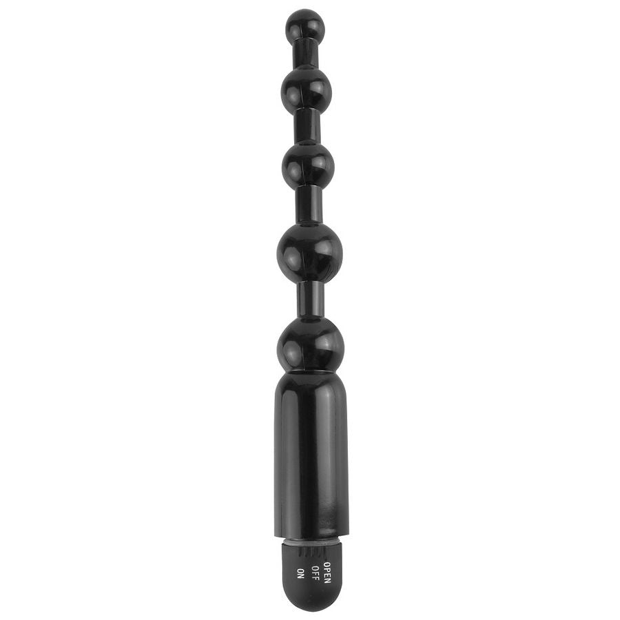 Close-up of the ANAL FANTASY Power Beads Flexa-Pleaser Vibrating Anal Beads, showing its flexible design and silicone material.