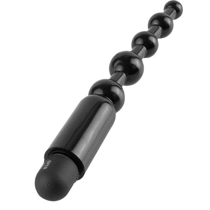 Close-up of the ANAL FANTASY Power Beads Flexa-Pleaser Vibrating Anal Beads, showing its flexible design and silicone material.