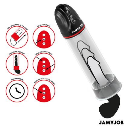 JAMYJOB Bomba Peniana Automática XPAND 3 Níveis Sucção Cinza para aumento e desempenho masculino.