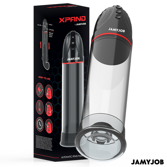 JAMYJOB Bomba Peniana Automática XPAND 3 Níveis Sucção Cinza para aumento e desempenho masculino.