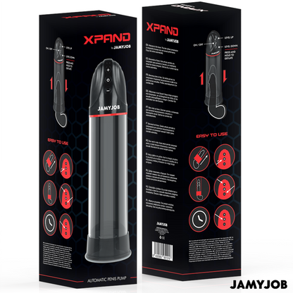 JAMYJOB Bomba Peniana Automática XPAND 3 Níveis Sucção Cinza para aumento e desempenho masculino.