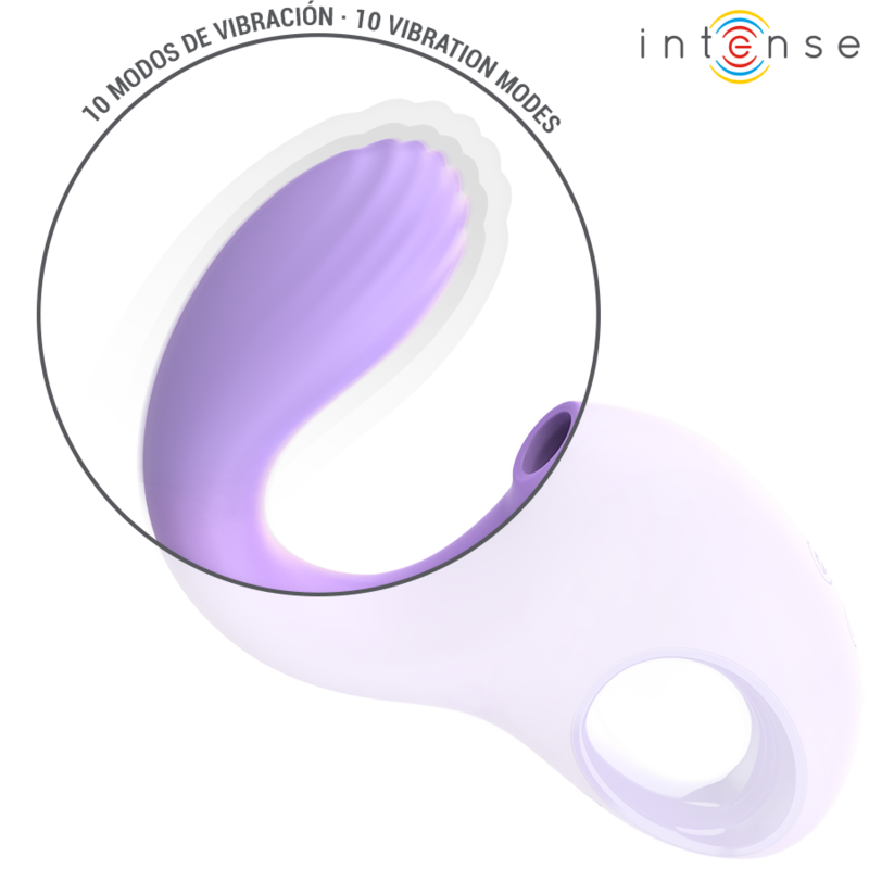 Vibrador e Estimulador Baxter Violet da Intense, destacando seu design ergonômico, cor vibrante e boca de sucção.
