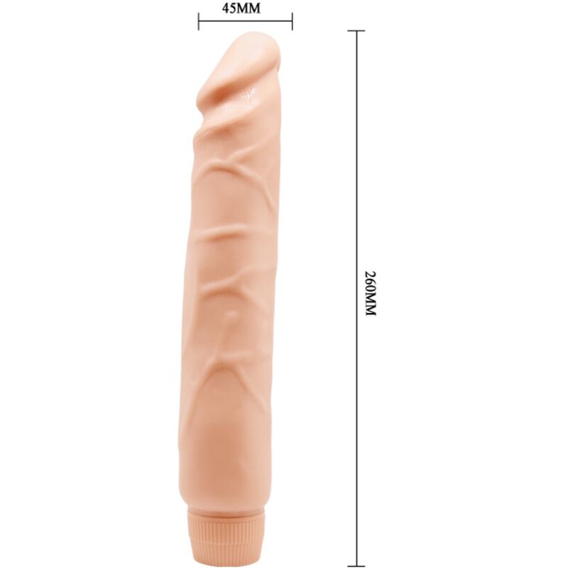 Detalhe do Vibrador Realista Jack BAILE 26 CM com vibração, mostrando a textura e formato.