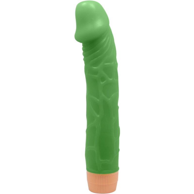Close-up do Vibrador Realista BAILE Bill 22,5 cm Verde, mostrando a textura e o design realista.
