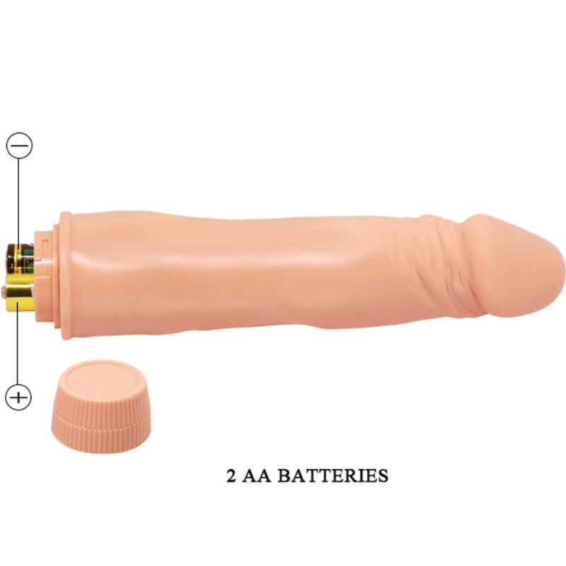 Close-up do Vibrador Realista Anão BAILE 21cm Carne, destacando a textura e o design ergonómico.