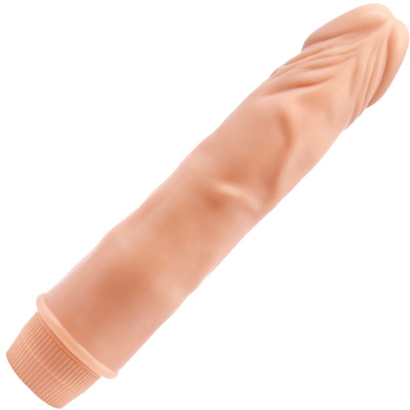 Close-up do Vibrador Realista Anão BAILE 21cm Carne, destacando a textura e o design ergonómico.
