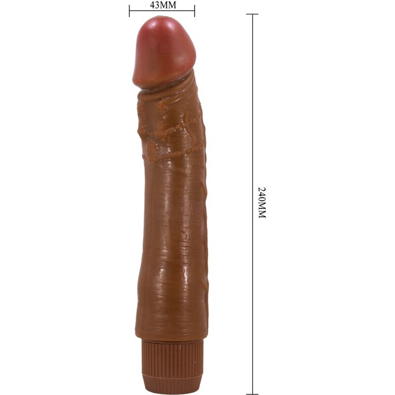 Vibrador realista Dybbuk 24 CM da BAILE, apresentando sua textura detalhada e design ergonômico.
