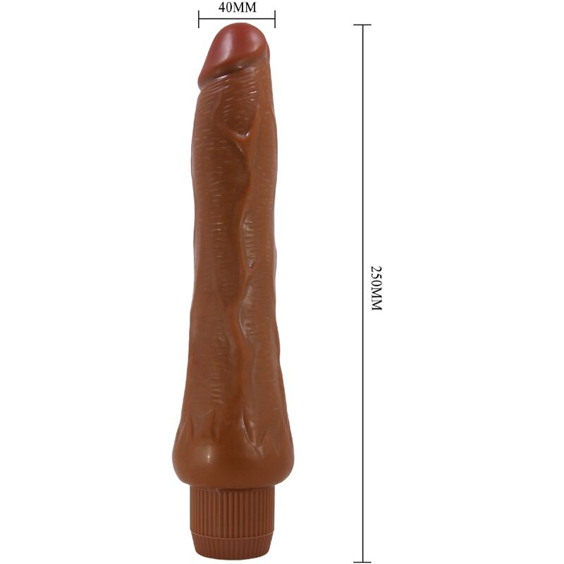 Vibrador realista BAILE Dryad 25cm mulato, com foco na textura e forma anatómica.