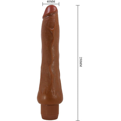 Vibrador realista BAILE Dryad 25cm mulato, com foco na textura e forma anatómica.