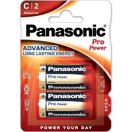 Pack de 2 baterias PANASONIC Alcalina C LR14 Pro Power, vista detalhada