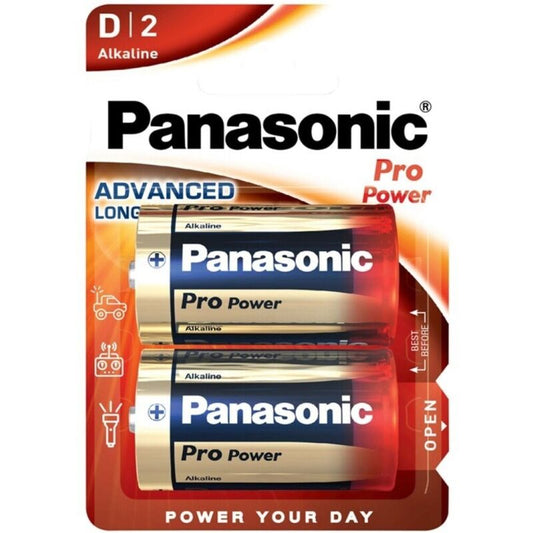 Bateria Alcalina Panasonic D PRO POWER LR20 para dispositivos eletrónicos.