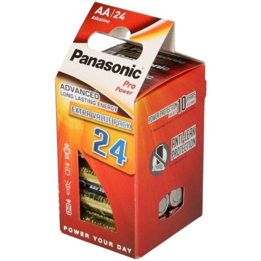 Pilhas AA Alcalinas Panasonic Pro Power LR6, pacote com 24 unidades para dispositivos eletrónicos