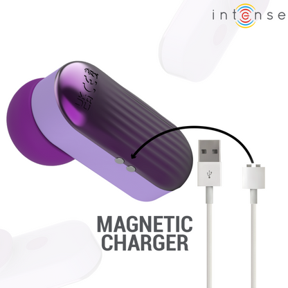 INTENSE Estimulador Clitoriano Sabrina Roxo com design compacto e ponta simuladora de língua.