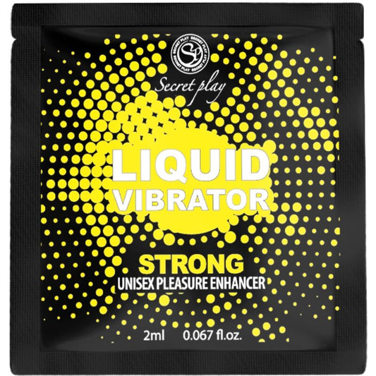 Sachet de SECRETPLAY Vibrador Líquido Forte 2 ML, para sensações vibratórias intensas e prazer unissexo.