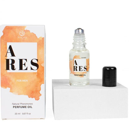 SECRETPLAY Perfume Ares Feromonas em Óleo para Homens 20 ML, frasco roll-on e embalagem