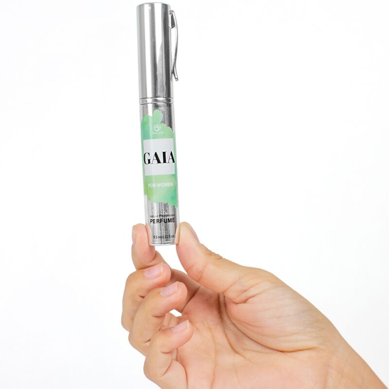 Frasco de perfume SECRETPLAY Gaia com feromonas para mulheres, tamanho viagem 10ml.