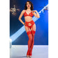 Chilirose – Conjunto Sutiã de Renda Vermelha, Tanga e Meias CR 4848