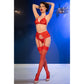 Chilirose – Conjunto Sutiã de Renda Vermelha, Tanga e Meias CR 4848