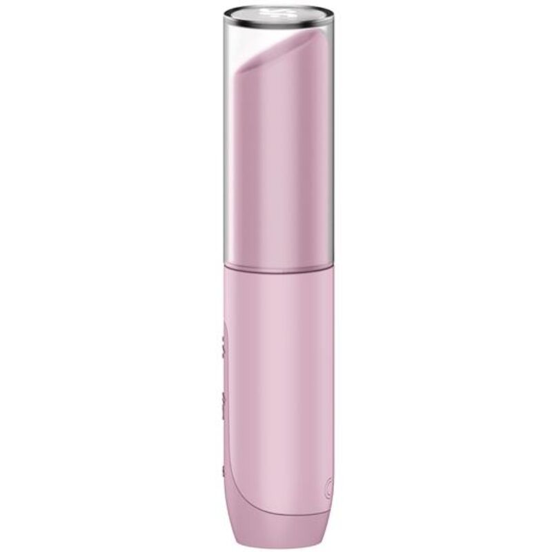 Close-up do Satisfyer Estimulador Clitoriano Secret Kiss Wave Rosa, mostrando seu design compacto e elegante.
