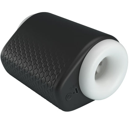 Masturbador masculino vibratório PRETTY LOVE DJ Girl em preto, com detalhes de textura.