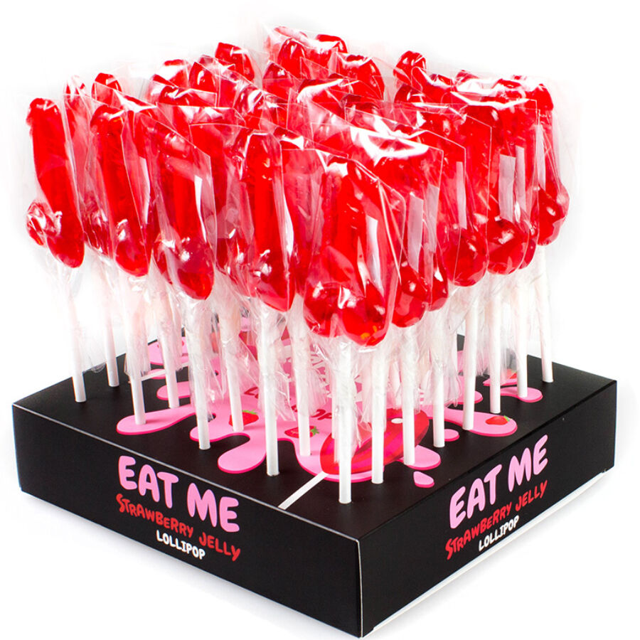 Display de Pirulitos em Formato de Pénis SECRETPLAY com 40 Unidades e Sabores de Bebidas