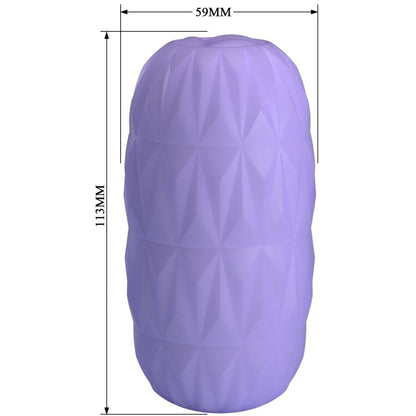 Close-up do Masturbador Masculino Pretty Love Athena Egg Stroker Roxo, destacando a sua textura e material TPR superelástico.