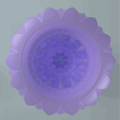 Close-up do Masturbador Masculino Pretty Love Athena Egg Stroker Roxo, destacando a sua textura e material TPR superelástico.