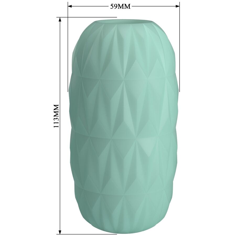 PPRETTY LOVE Masturbador Masculino ATHENA Egg Stroker Turquesa, mostrando a textura e o design compacto.