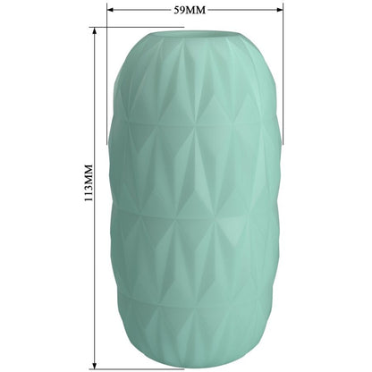 PPRETTY LOVE Masturbador Masculino ATHENA Egg Stroker Turquesa, mostrando a textura e o design compacto.