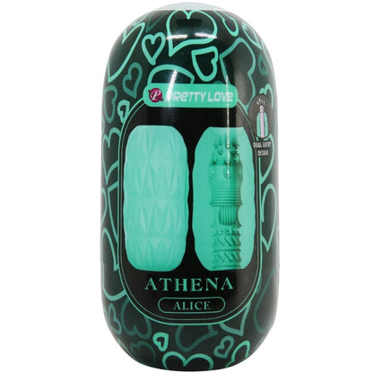 PPRETTY LOVE Masturbador Masculino ATHENA Egg Stroker Turquesa, mostrando a textura e o design compacto.