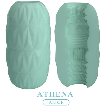 PPRETTY LOVE Masturbador Masculino ATHENA Egg Stroker Turquesa, mostrando a textura e o design compacto.