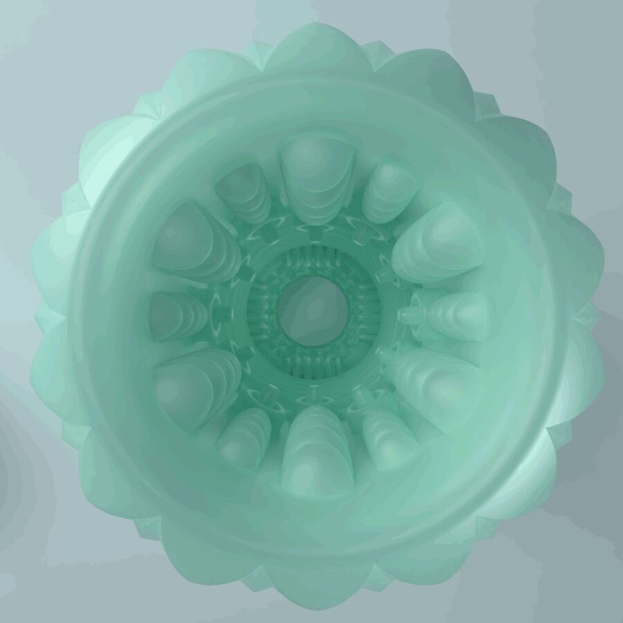 PPRETTY LOVE Masturbador Masculino ATHENA Egg Stroker Turquesa, mostrando a textura e o design compacto.