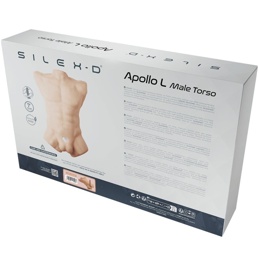 SILEXD Apollo L Torso Masculino Realista em cor caramelo, detalhe da textura e forma.