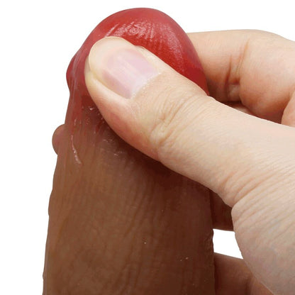 Close-up do PRETTY LOVE Dildo Ultra Realista 28 CM com ventosa, mostrando sua textura e detalhes realistas.