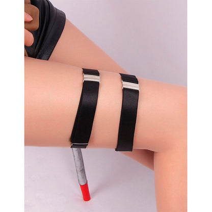 Anéis de perna elásticos ajustáveis pretos da SUBBLIME para um toque de ousadia e estilo.