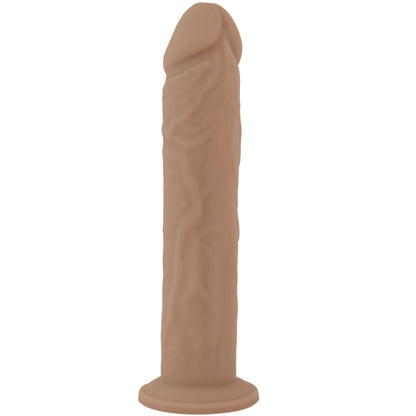 Close-up do Dildo Realista SILEXD Modelo 9 de Silicone Líquido Termo-Reativo 22,8cm, destacando sua textura e detalhes realistas.