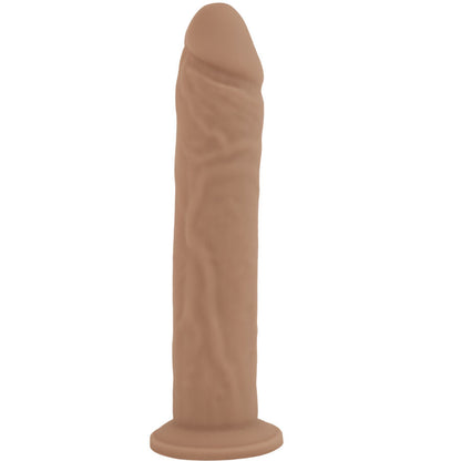 Close-up do Dildo Realista SILEXD Modelo 9 de Silicone Líquido Termo-Reativo 22,8cm, destacando sua textura e detalhes realistas.
