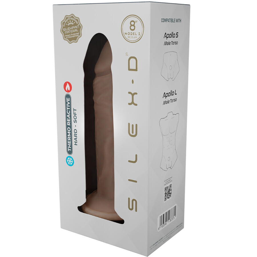 SILEXD Dildo Realista Modelo 8 em silicone líquido termo-reativo, textura detalhada e cor natural.