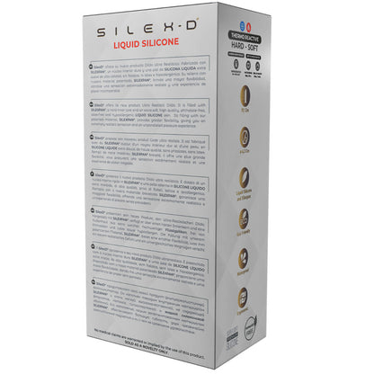 SILEXD Dildo Realista Modelo 8 em silicone líquido termo-reativo, textura detalhada e cor natural.