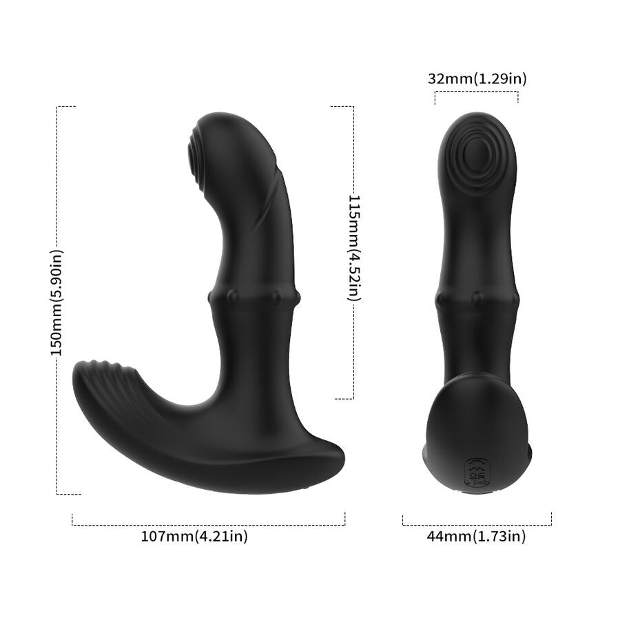 Vibrador Anal de Próstata ARMONY com Controle Remoto, mostrando seu design ergonômico e acabamento em silicone.