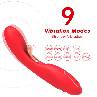 Vibrador ARMONY com língua oscilante e estimulação do ponto G em silicone vermelho.