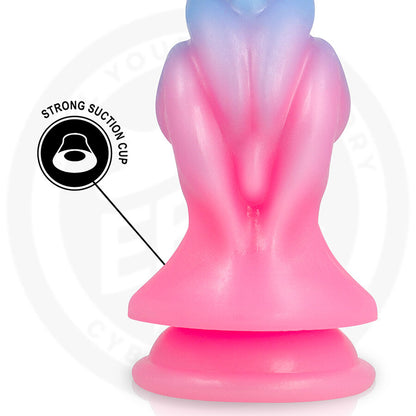 Close-up do Dildo Rheona Dawn da EPIC CYBERSILICOCK, destacando sua forma ergonômica e textura de silicone realista.