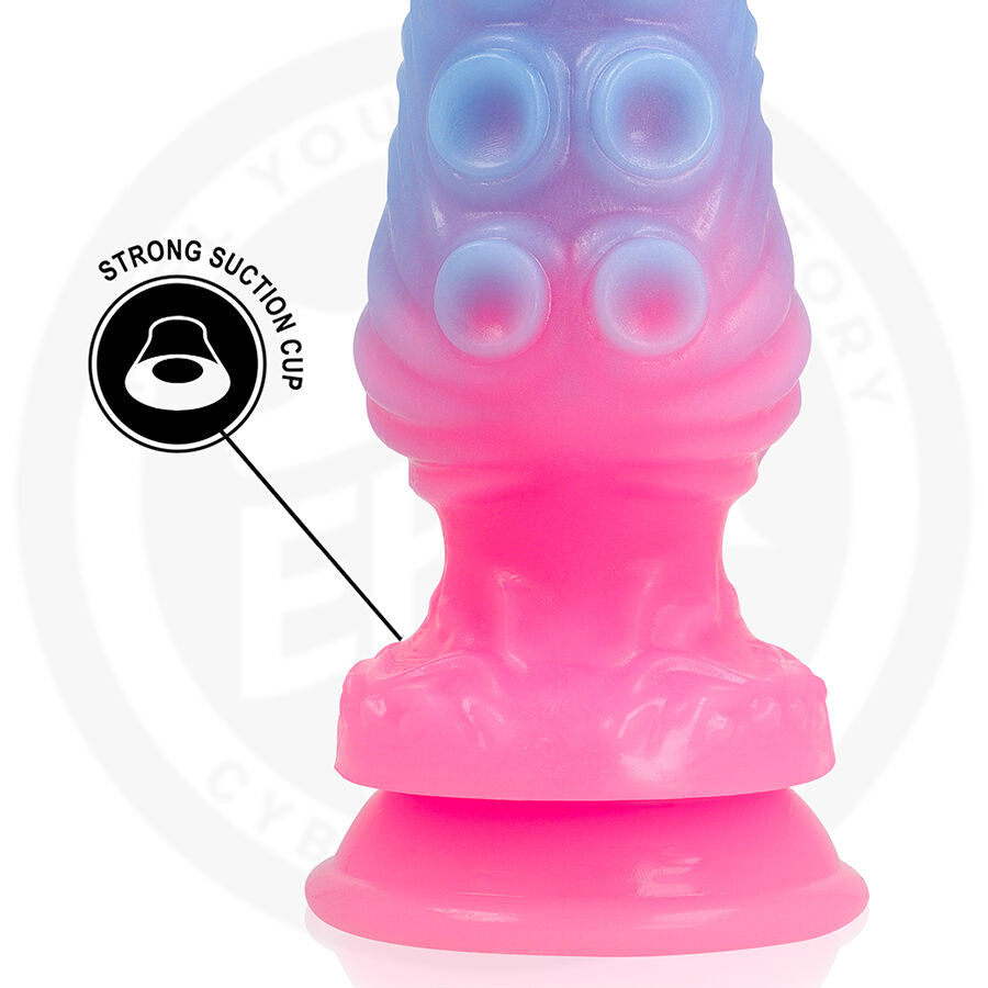 Close-up do Dildo EPIC CYBERSILICOCK Hydrala Mystic Tides, mostrando seu design inspirado em ondas e textura suave.